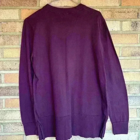 Michael Kors long sleeve crew neck burgundy tunic pullover sweater - Picture 7 of 8